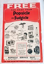 Vintage Advertising Poster Popsicle Fudgicle  Save Bags Get Prizes picture