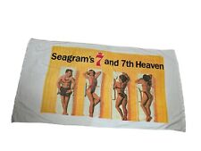 Vintage Large Seagrams 7 And 7th Heaven Bath Towel Pinups Bikini 1990s picture