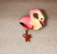 Vintage Germany Miniature Composition Putz Flamingo Figure Wire Feet picture