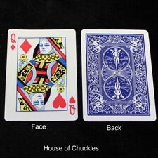 Queen of Diamonds / Hearts - Mis-Indexed - Blue Bicycle Gaff Playing Card picture