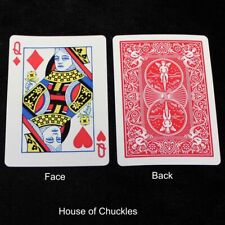 Queen of Diamonds / Hearts - Mis-Indexed - Red Bicycle Gaff Playing Card picture