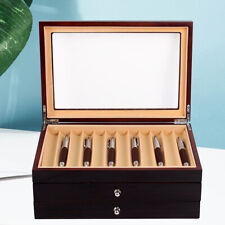 Wood Fountain Pen Display Case 34-Slot Holder Storage Collector Box Organizer picture
