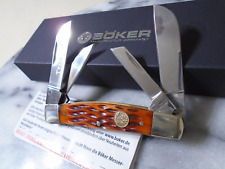 Boker Tree Brand Germany Congress 4 Blade Pocket Knife Brown Jig Bone 110721 New picture