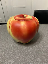 Vintage HULL Pottery 1940s Blushing Apple Cookie Jar Farmhouse Decor picture