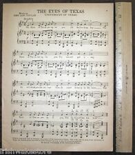 UNIVERSITY OF TEXAS Original Vintage Song Sheet c1945 