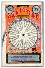 c1910's Your Fortune As Told By The Stars Roulette Unposted Antique Postcard picture