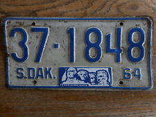 S.Dak South Dakota SD 1964 License Plate Vintage Rushmore State 37-1848  picture