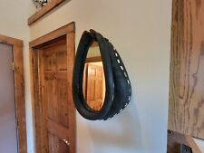 Vintage Leather Horse Pony Collar wt custom fit Mirror  EXC. picture