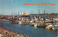 Charleston Boat Basin-Oregon OR-Coos Bay-vintage unposted postcard picture