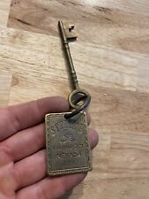 Hotel Motel Room Key Tag Skeleton Brothel Patina Collector Stella SOLID BRASS picture