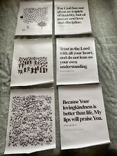 Set Of 6 Religious Psalm 63: 3 Proverbs 3: 5 2 Timothy 1 : 7 Canavas  picture