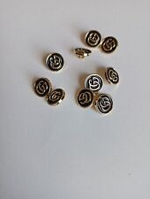 Lot Of 10 Small Gucci buttons 13mm Gold Tone Gg Designer Button Replacement  picture