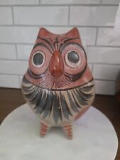 Vintage Tonala Mexican Folk Art Pottery Polychrome Owl picture