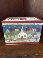 Primitive/Country/ Folk Art/Recipe Box W/Cards And Categories picture