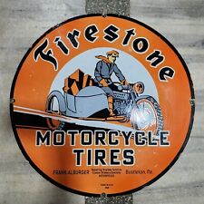 FIRESTONE TIRES PORCELAIN ENAMEL SIGN 30 INCHES ROUND picture