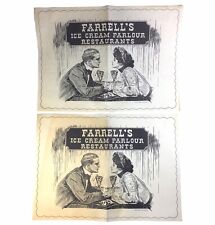 Farrell's Ice Cream Parlour Restaurant 2 Paper Placemats Rare Vintage 1960s-70s picture