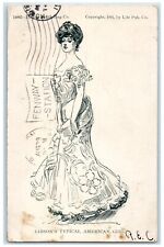 1906 Pretty Woman Gibson Typical American Girl Boston Massachusetts MA Postcard picture