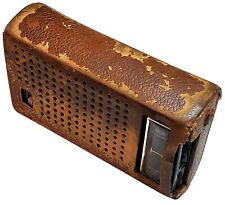 VTG Hitachi 8 Transistor Radio TH-848 & Brown Leather Case Japan Tested Working picture