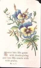 c1880 BIBLE VERSE PRAYER PSALMS FLORAL EMBOSSED VICTORIAN TRADE CARD P4452 picture