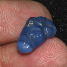 Authentic Ancient Greco Bactrian Natural Blue Agate Stone Bead Ca. 2800-2300 BC picture