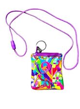 Vintage Lisa Frank Psychedelic Love Necklace Keychain Coin Purse picture