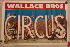 Vintage Original WALLACE CIRCUS POSTER Trapeze Animals Elephant 28