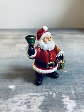 Vintage Plastic Hollow Christmas Santa Claus Ring A Bell Ornament  picture