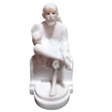 Indian Traditional Sai Baba ji Marble Idol Color White For Pooja picture