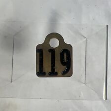 Vintage Double Sided Brass Cow Tag Number 119-bin 10 picture