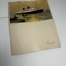 Cunard Line Ocean Liner Cruise Ship Vintage Menu Wednesday August 22 1956 picture