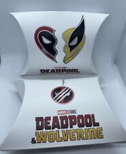 Deadpool & Wolverine Best Friends Heart 2 Enamel Pin Set & Deadpool Keychain Lot picture