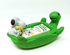 VTG 1958 Snoopy & Woodstock Sitting on Green Turtle Soap Dish + Mini Soap Rare picture
