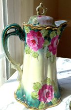 Antique/ Vintage Hand Painted Porcelain Cabbage Rose tea set picture