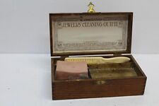 ANTIQUE DENNISON'S JEWELRY CLEANING OUTFIT FINGERJOINT WOOD BOX picture