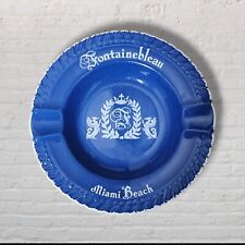 Vintage Fontainebleau Hotel Miami Beach Blue Ceramic Ashtray Harkerware picture