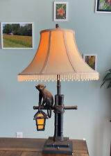 Vintage Asian Bambo Style, Monkey & Lantern Lamp, With Shade BNT#950 picture
