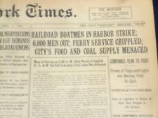 1920 APRIL 2 NEW YORK TIMES - 6,000 MEN OUT; FERRY SERVICE CRIPLED - NT 8278 picture