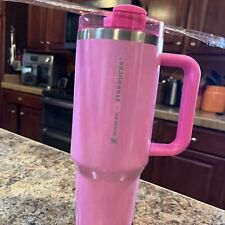 Pink 40oz Stanley&Starbucks Quencher H2.0 FlowState Stainless Steel Tumbler Gift picture