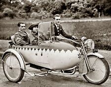 1922 MOTORCYCLE with Rare Ornate Sidecar 8.5X11 PHOTO picture