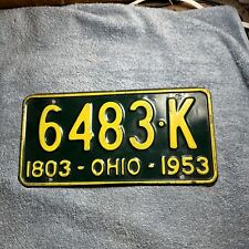 1953 Ohio Sesquicentennial License Plate 6483-K picture