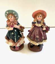 Vintage - Victorian Figurines - Beautiful Girls with Flowers Baskets picture