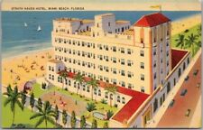Miami Beach, Florida Postcard STRATH HAVEN HOTEL Bird's-Eye View - Linen 1939 picture