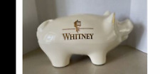 Vintage Whitney Bank Advertising Piggy Bank Ceramic White Gold Pig picture