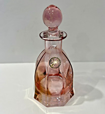 Vintage Pink SC LINE Crystal Glass Hand Made Perfume Bottle with Stopper Italy picture