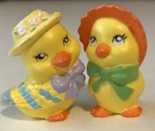 Vintage Easter Mini Ducklings Chicks Anthropomorphic China Figurines Set Of 2 picture