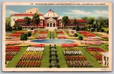 Museum Sunken Gardens Exposition Park Los Angeles California Flowers PM Postcard picture