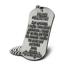 2 Timothy 1:7  Dog Tag Necklace Antique Finish with 2 free Prayer Cards picture