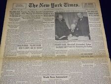 1947 JANUARY 21 NEW YORK TIMES - MARSHALL TO BE SWORN IN TODAY - NT 3321 picture