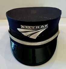 AMTRAK CONDUCTOR HAT & BADGE “PILLBOX STYLE” SOLID TOP - Size 7 1/4 - 100% Wool picture