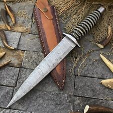 SHARD Custom Handmade Damascus Steel Hunting Bushcraft Bowie Knife with Sheath picture